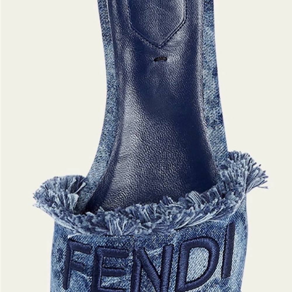 Fendi Blue Denim Mules